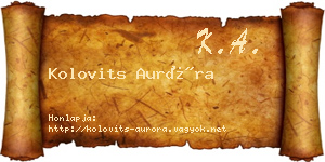 Kolovits Auróra névjegykártya